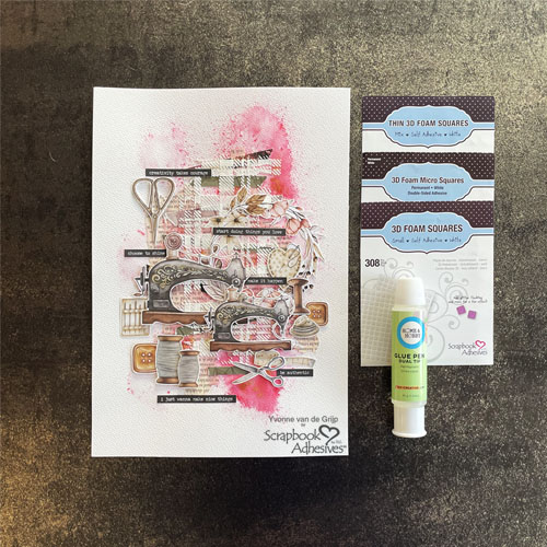 Creative Art Journal Page by Yvonne van de Grijp for Scrapbook Adhesives by 3L 