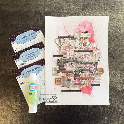 Creative Art Journal Page by Yvonne van de Grijp for Scrapbook Adhesives by 3L 
