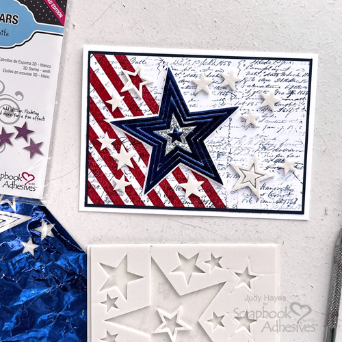 Sparkly Celebrate Stars Card by Judy Hayes for Scrapbook Adhesives by 3L