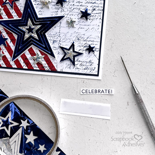 Sparkly Celebrate Stars Card by Judy Hayes for Scrapbook Adhesives by 3L