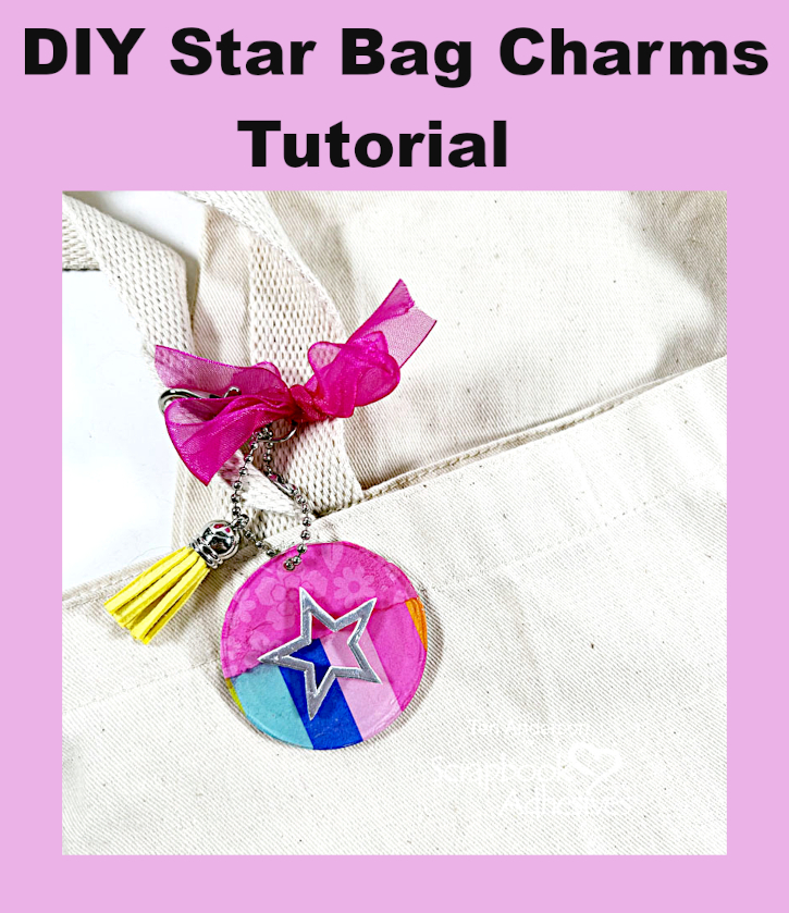 DIY Star Bag Charms by Teri Anderson for Scrapbook Adhesives by 3L Pinterest