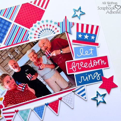 Let Freedom Ring Layout by Ali Skifton for Scrapbook Adhesives by 3L