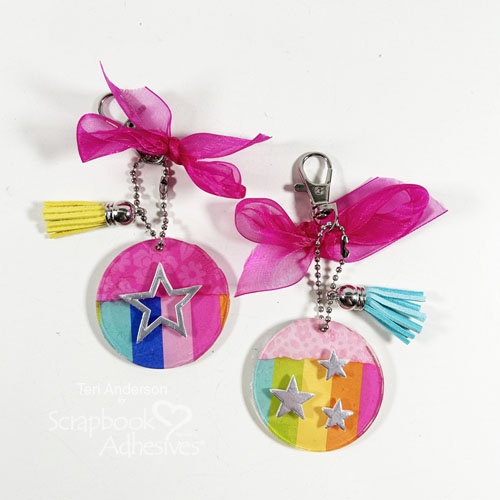 DIY Star Bag Charms by Teri Anderson for Scrapbook Adhesives by 3L