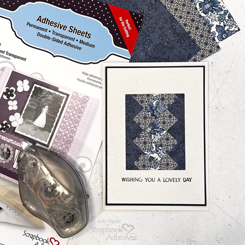 Lovely Day Pieced Quilt Card by Judy Hayes for Scrapbook Adhesives by 3L