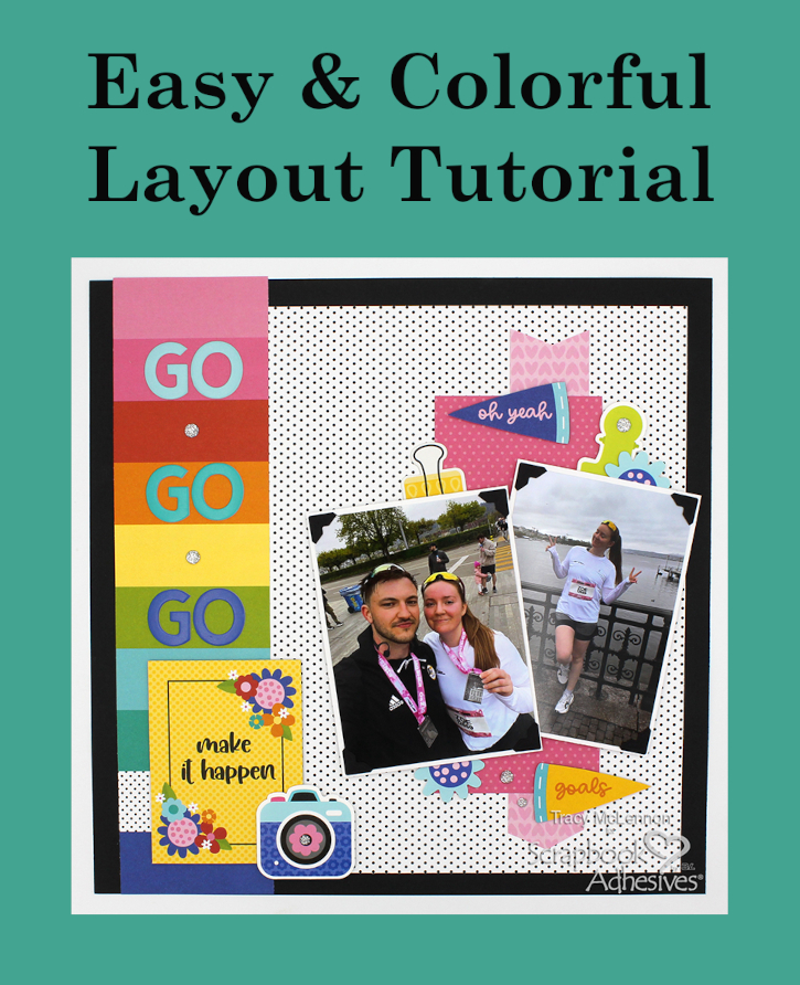 Easy Colorful Layout by Tracy McLennon for Scrapbook Adhesives by 3L Pinterest