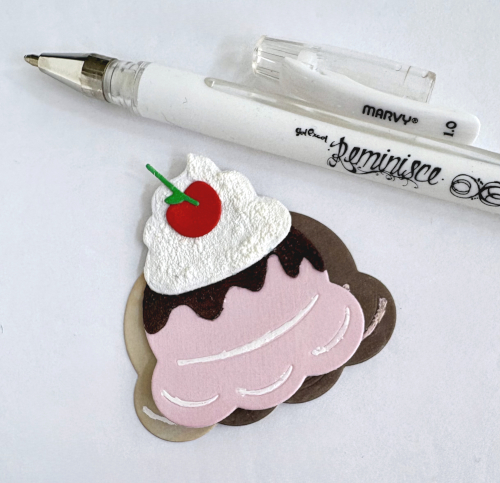 Neapolitan Sundae Ice Cream Card by Margie Higuchi for Scrapbook Adhesives by 3L