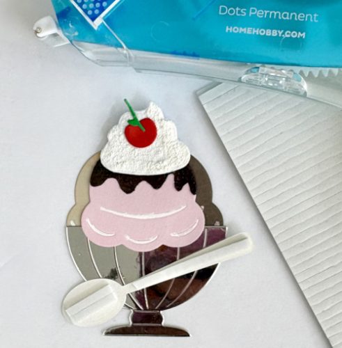 Neapolitan Sundae Ice Cream Card by Margie Higuchi for Scrapbook Adhesives by 3L