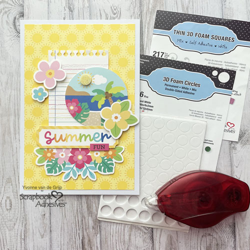 Layered Summer Fun Card by Yvonne van de Grijp for Scrapbook Adhesives by 3L