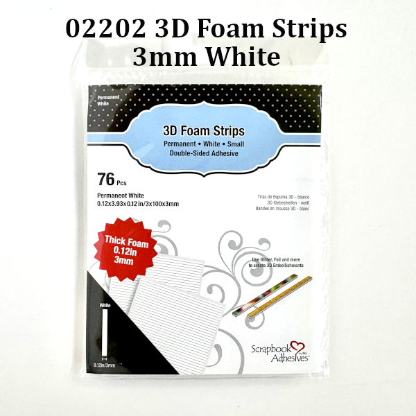 02202 3D Foam Strips 3mm White