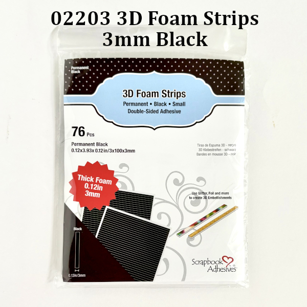 02203 3D Foam Strips 3mm Black