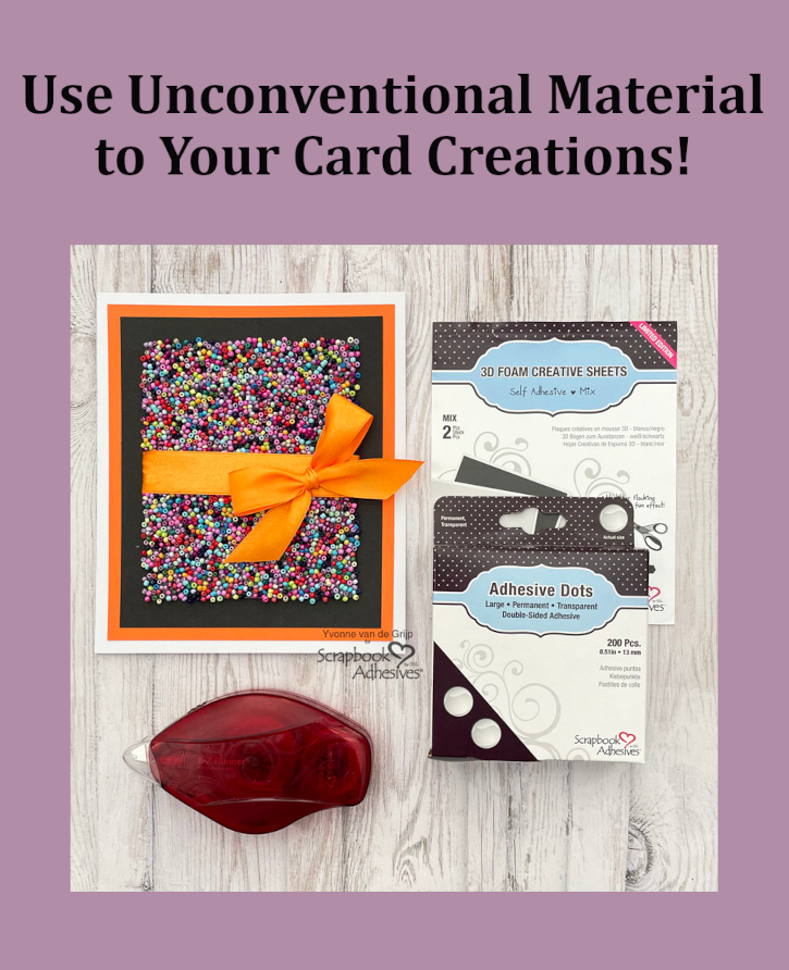 Colorful Beaded Card by Yvonne van de Grijp for Scrapbook Adhesives by 3L Pinterest 