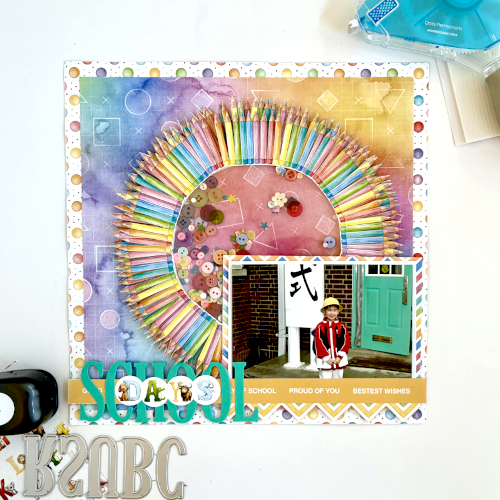 School Days Shaker Layout by Margie Higuchi for Scrapbook Adhesives by 3L 