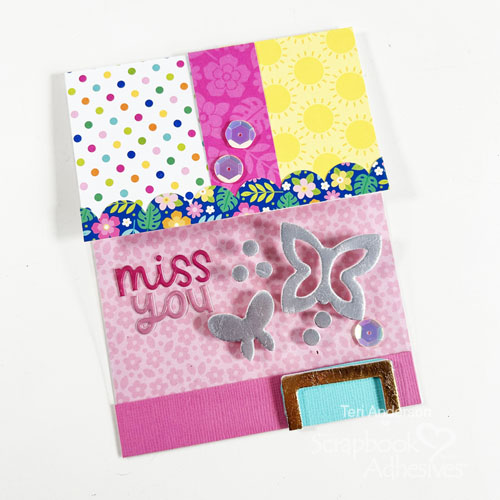 Miss You Floating Front Card by Teri Anderson for Scrapbook Adhesives by 3L