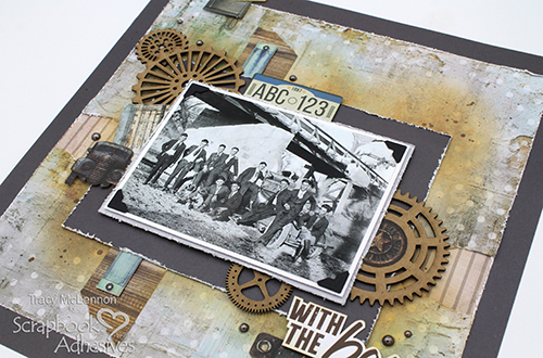Masculine Vintage Layout by Tracy McLennon for Scrapbook Adhesives by 3L