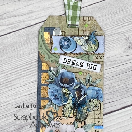 Dream Big Mixed Media Tag by Leslie Turner for Scrapbook Adhesives by 3L