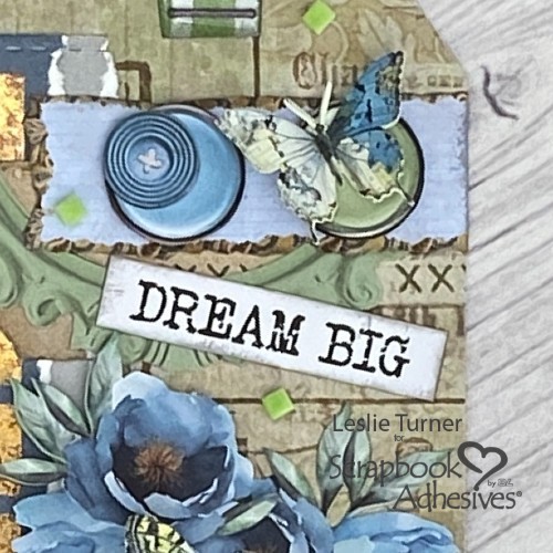 Dream Big Mixed Media Tag by Leslie Turner for Scrapbook Adhesives by 3L