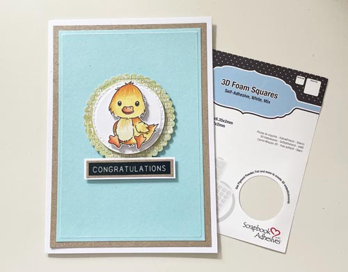 Cute and Sparkly Duck Card by Yvonne van de Grijp for Scrapbook Adhesives by 3L
