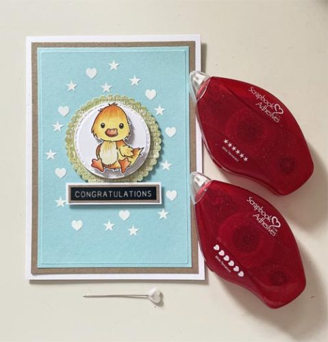 Cute and Sparkly Duck Card by Yvonne van de Grijp for Scrapbook Adhesives by 3L