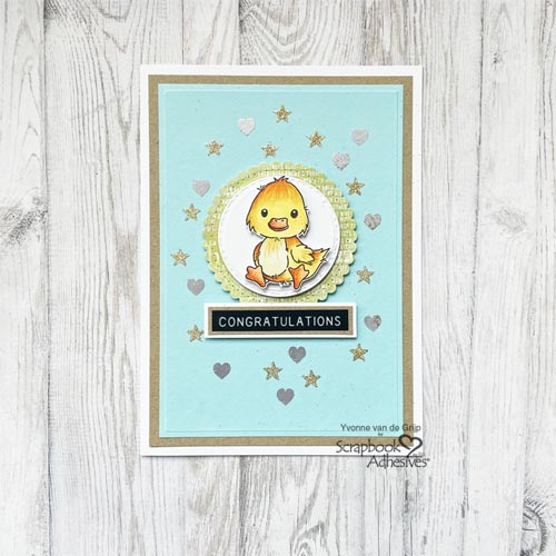 Cute and Sparkly Duck Card by Yvonne van de Grijp for Scrapbook Adhesives by 3L
