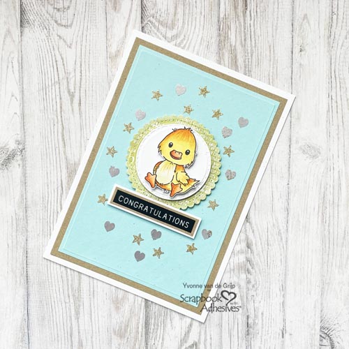 Cute and Sparkly Duck Card by Yvonne van de Grijp for Scrapbook Adhesives by 3L