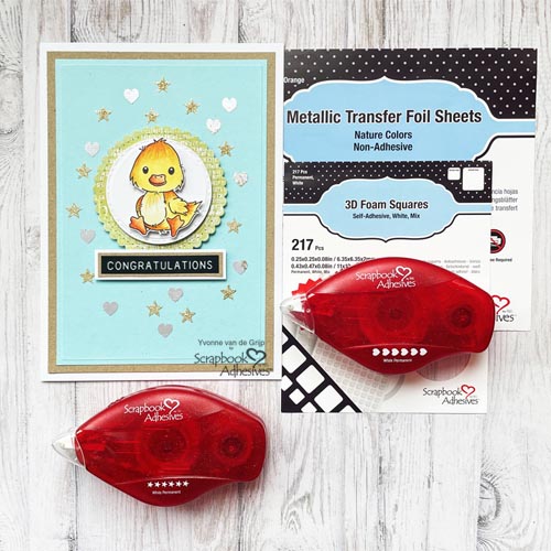 Cute and Sparkly Duck Card by Yvonne van de Grijp for Scrapbook Adhesives by 3L