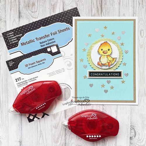 Cute and Sparkly Duck Card by Yvonne van de Grijp for Scrapbook Adhesives by 3L