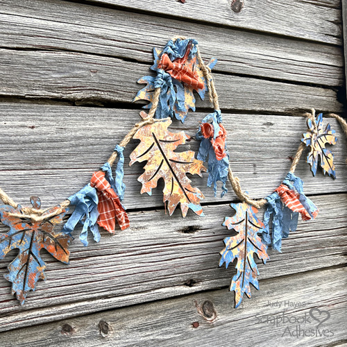 Fall Foiled Leaves Garland by Judy Hayes for Scrapbook Adhesives by 3L