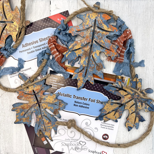 Fall Foiled Leaves Garland by Judy Hayes for Scrapbook Adhesives by 3L