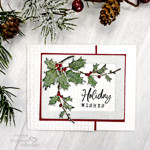 Glittered Frame Holiday Wishes Card by Judy Hayes for Scrapbook Adhesives by 3L