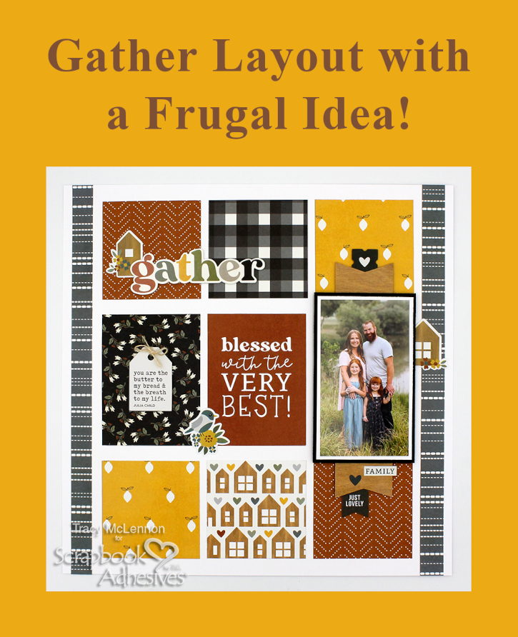 Frugal Scrapbook Layout by Tracy McLennon for Scrapbook Adhesives by 3L Pinterest