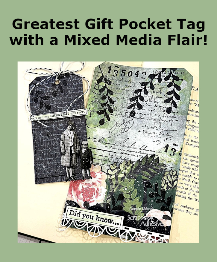 Greatest Gift Pocket Tag by Connie Mercer for Scrapbook Adhesives by 3L Pinterest