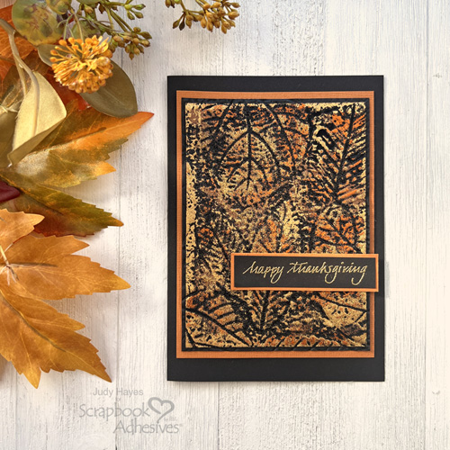 Foiled Background Thanksgiving Card by Judy Hayes for Scrapbook Adhesives by 3L