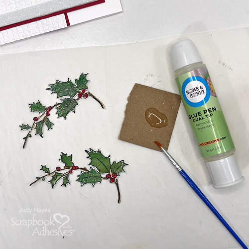 Glittered Frame Holiday Wishes Card by Judy Hayes for Scrapbook Adhesives by 3L