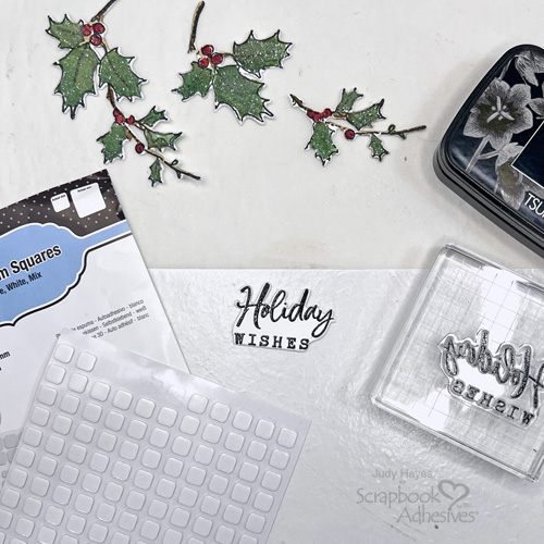 Glittered Frame Holiday Wishes Card by Judy Hayes for Scrapbook Adhesives by 3L