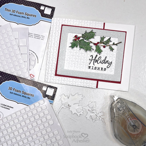 Glittered Frame Holiday Wishes Card by Judy Hayes for Scrapbook Adhesives by 3L