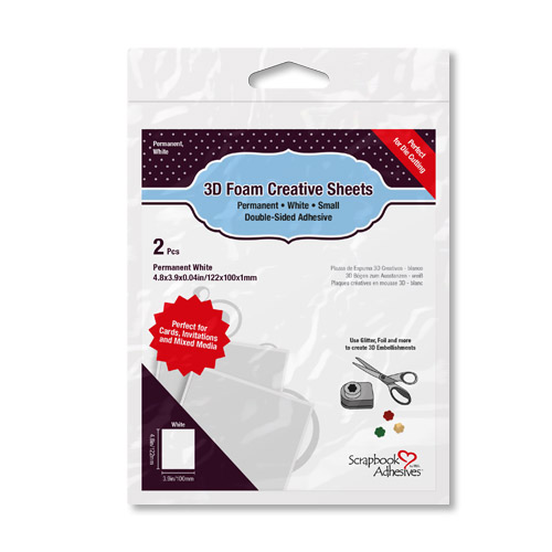 3D Foam Creative Sheets White Small adhesive