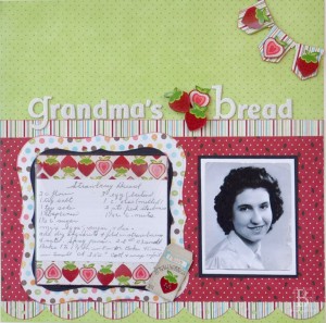 Recipe scrapbook page by Beth Pingry